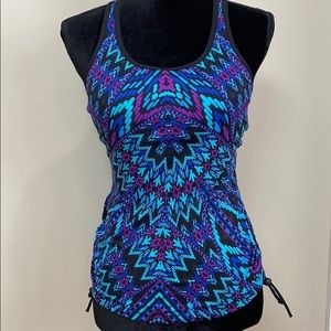 Athleta Paisley Racerback Top Size S